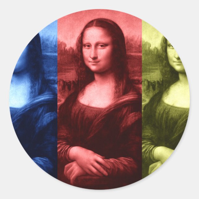 Sticker Rond Couleurs primaires Mona Lisa (Devant)