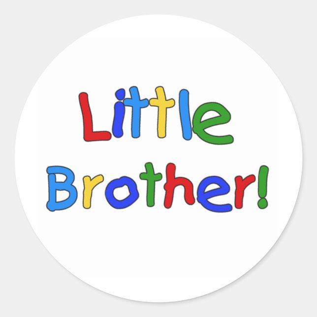 Sticker Rond Couleurs primaires Texte Petit Frère (Devant)