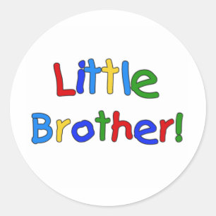 Sticker Rond Couleurs primaires Texte Petit Frère