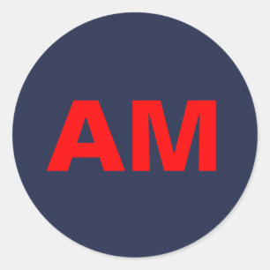 Sticker Rond Couleurs rouges bleues Monogramme Lettres initiale