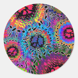 Sticker Rond Couleurs sonores Psychédélique
