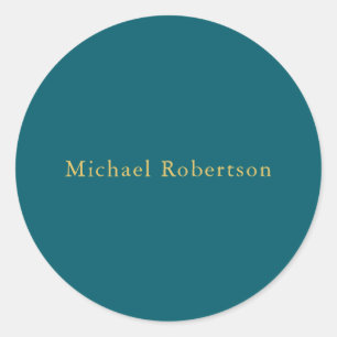 Sticker Rond Couleurs Turquoise foncé et or Professionnel tenda