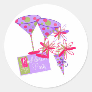 Sticker Rond Couleurs vives Bachelorette Party