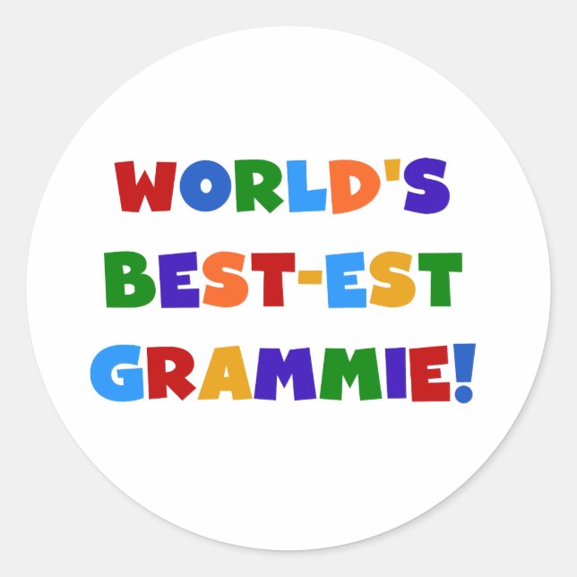 Sticker Rond Couleurs vives les meilleurs cadeaux Grammie du mo (Devant)