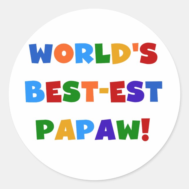 Sticker Rond Couleurs vives Meilleures t-shirts et cadeaux Papa (Devant)