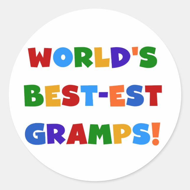 Sticker Rond Couleurs vives Meilleurs Cadeaux Gramps du monde (Devant)