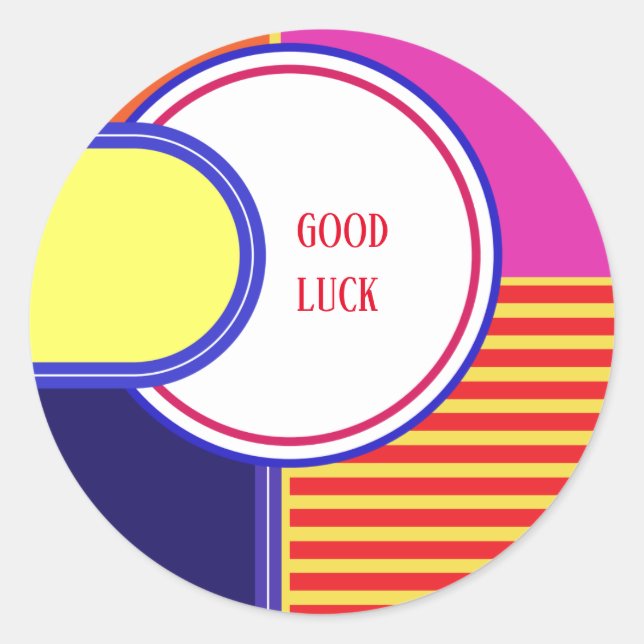 Sticker Rond Couleurs vives, plaque design graphique fine (Devant)