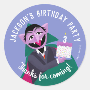 Sticker Rond Count von Count Numéro Cake Anniversaire