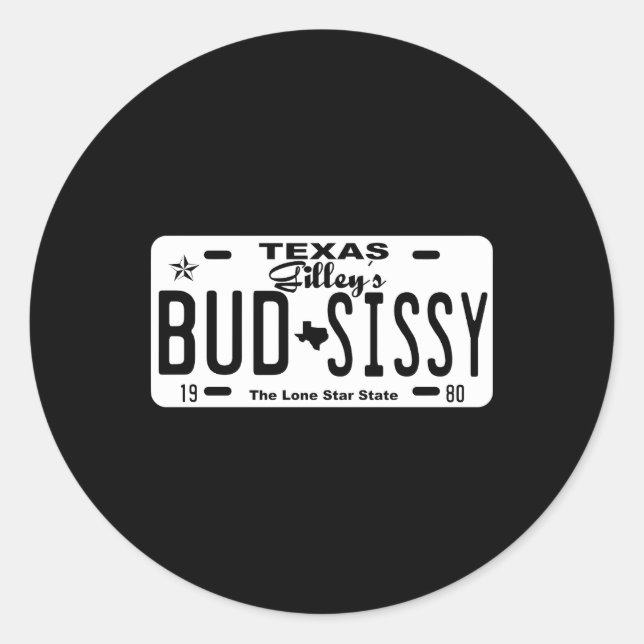 Sticker Rond Country Love Gilley'S Bud N Sissy Texas Cow Licens (Devant)