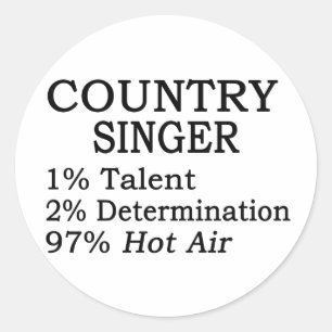 Sticker Rond Country Singer Hot Air