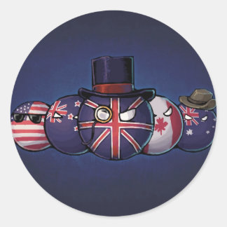 Sticker Rond Countryballs anglo-saxon