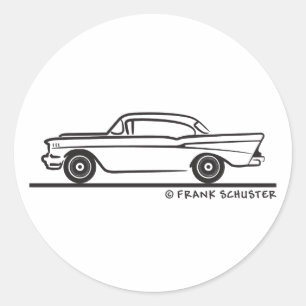 Sticker Rond Coupe Chevy Hardtop 1957