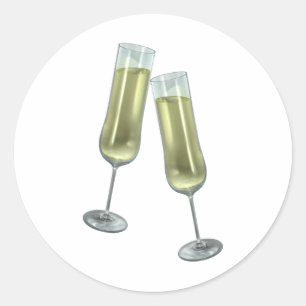 Sticker Rond Coupe de champagne