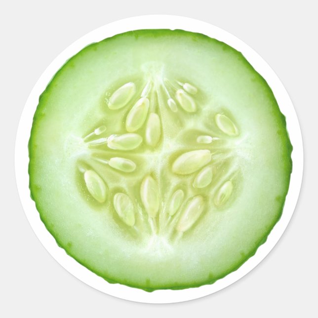 Sticker Rond Coupe de concombre (Devant)
