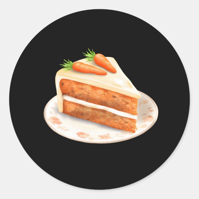 Sticker Rond Coupe de gâteau de carottes mignonne pour femmes g (Devant)