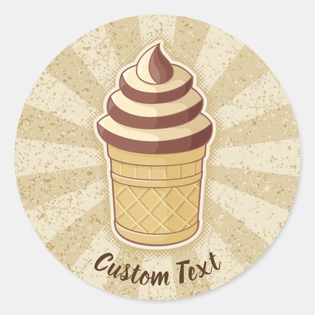 Sticker Rond Coupe de glace deux saveurs (Devant)