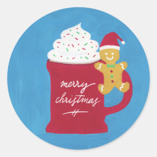 Sticker Rond Coupe de Joyeux Noël