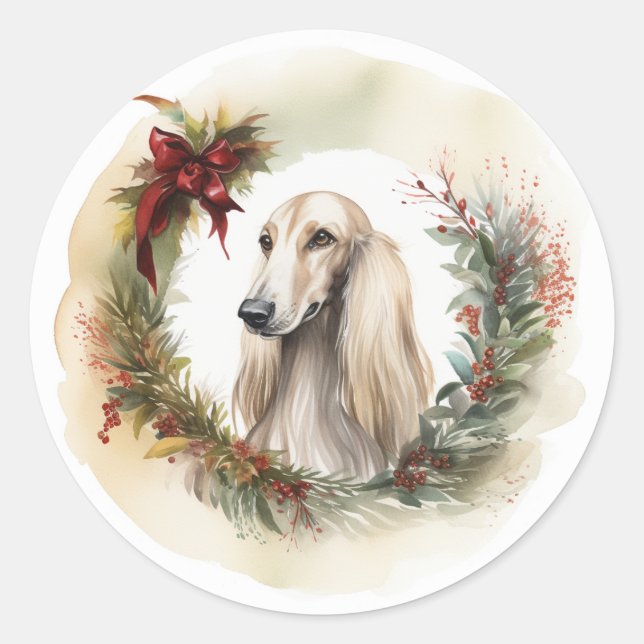 Sticker Rond Coupe de la fête de la couronne de Noël afghane (Devant)