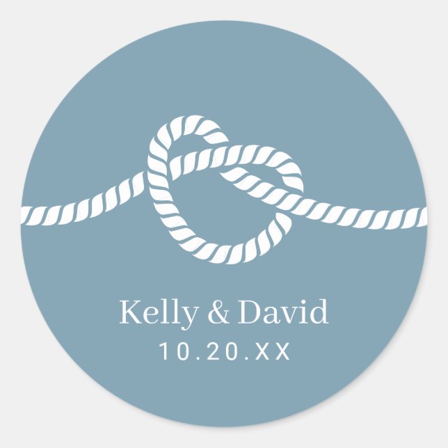 Sticker Rond Coupe de noeud Coeur Dusty Mariage Seal (Devant)