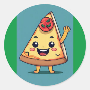 Sticker Rond Coupe de pizza