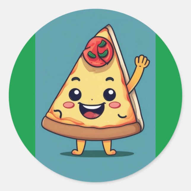 Sticker Rond Coupe de pizza (Devant)