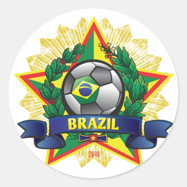 Sticker Rond Coupe du monde de football du Brésil (Devant)