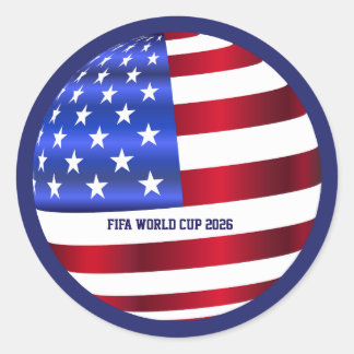 Sticker Rond Coupe du Monde FIFA USA Drapeau