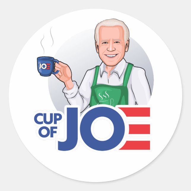 Sticker Rond Coupe Joe Biden (Devant)