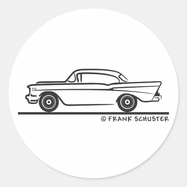Sticker Rond Coupe rigide Chevy 1957 (Devant)