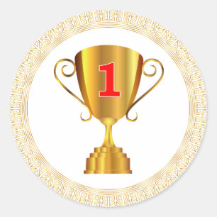 Sticker Rond Coupe trophée d'or