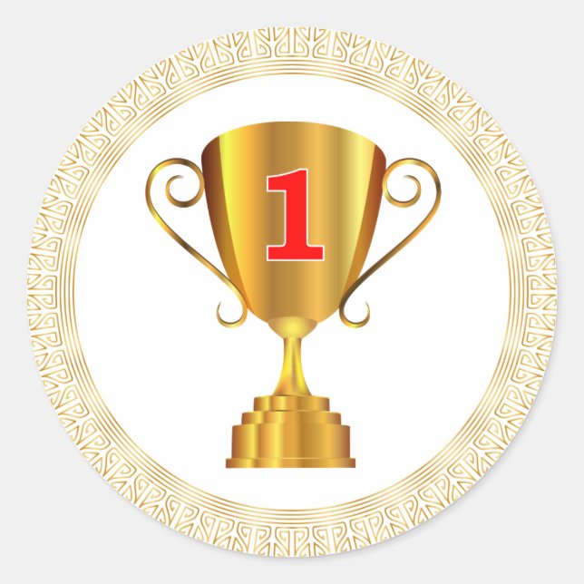 Sticker Rond Coupe trophée d'or (Devant)