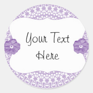 Sticker Rond Coupe violet de dentelle Flower Cup Toppers/Étique