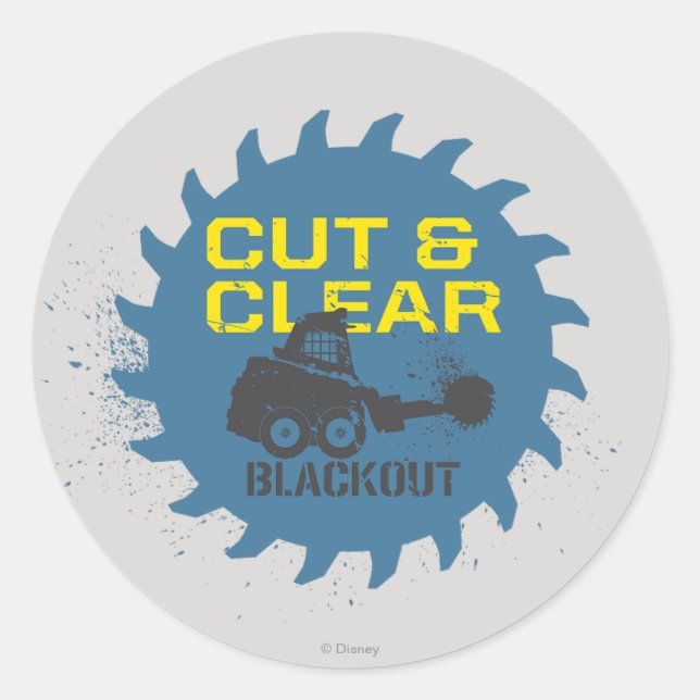 Sticker Rond Couper et effacer la coupure de coupure (Devant)
