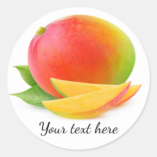 Sticker Rond Couper la mangue (Devant)