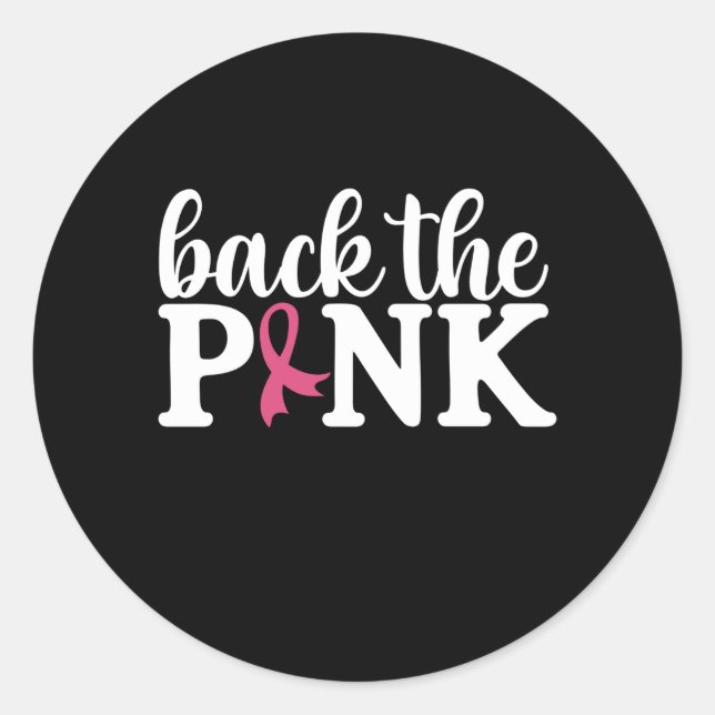 Sticker Rond Couper Le Mois De Sensibilisation Au Cancer Du Sei (Devant)