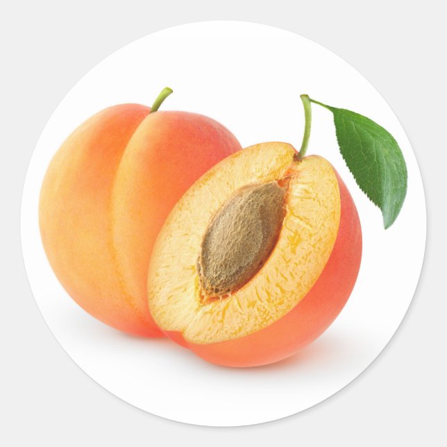 Sticker Rond Couper les abricots (Devant)