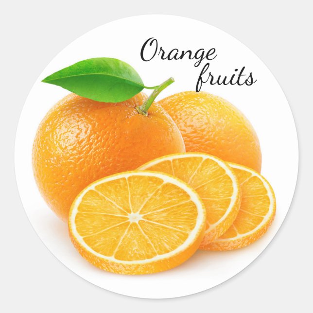 Sticker Rond Couper les oranges (Devant)