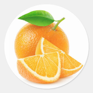 Sticker Rond Couper les oranges