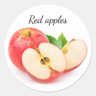 Sticker Rond Couper les pommes rouges