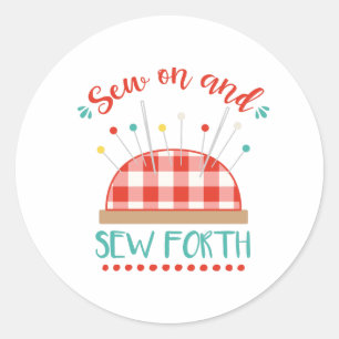 Sticker Rond Couper sur et coudre en quatre