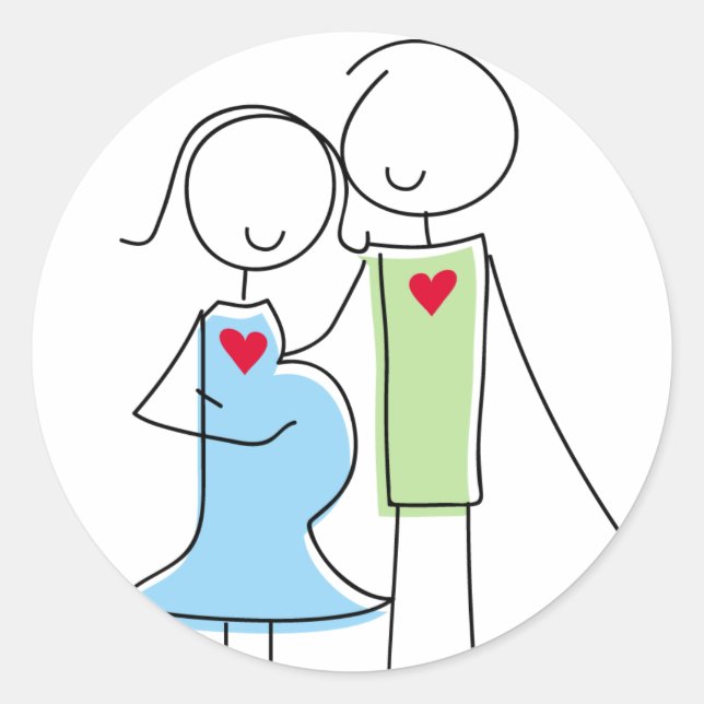 Sticker Rond Couple attendu (Devant)