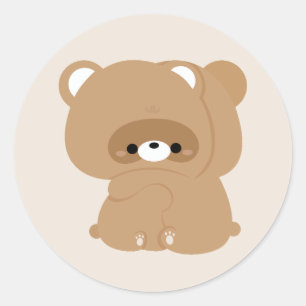 Sticker Rond Couple castor mignon