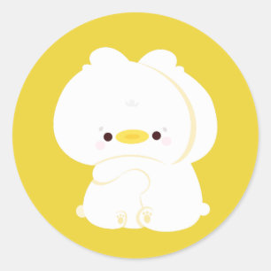 Sticker Rond Couple de canard mou