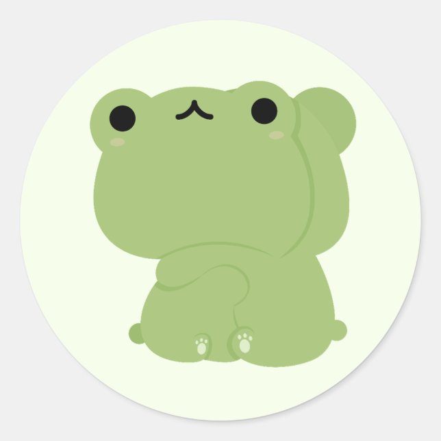 Sticker Rond Couple de grenouille mignonne (Devant)