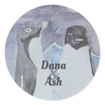 Couple de pingouin mignon artistique