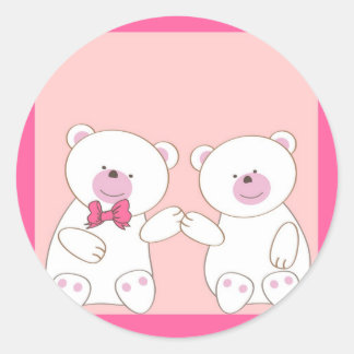 Sticker Rond couple d'ours