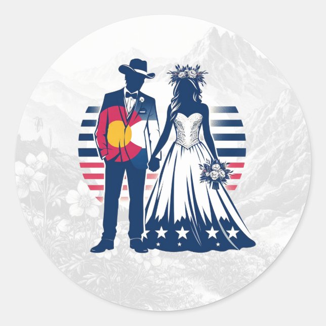 Sticker Rond Couple du Colorado (Devant)