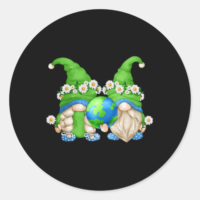 Sticker Rond Couple Hippie Fleur Mignonne Daisy Pour Maman Et P (Devant)