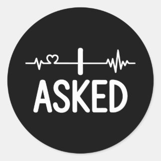 Sticker Rond Couple matching engagement party i asked premium 