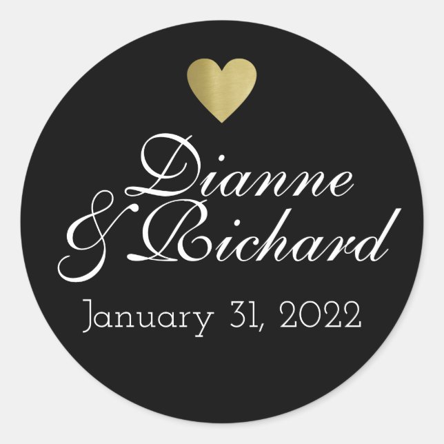 Sticker Rond couple nom amour noir (Devant)
